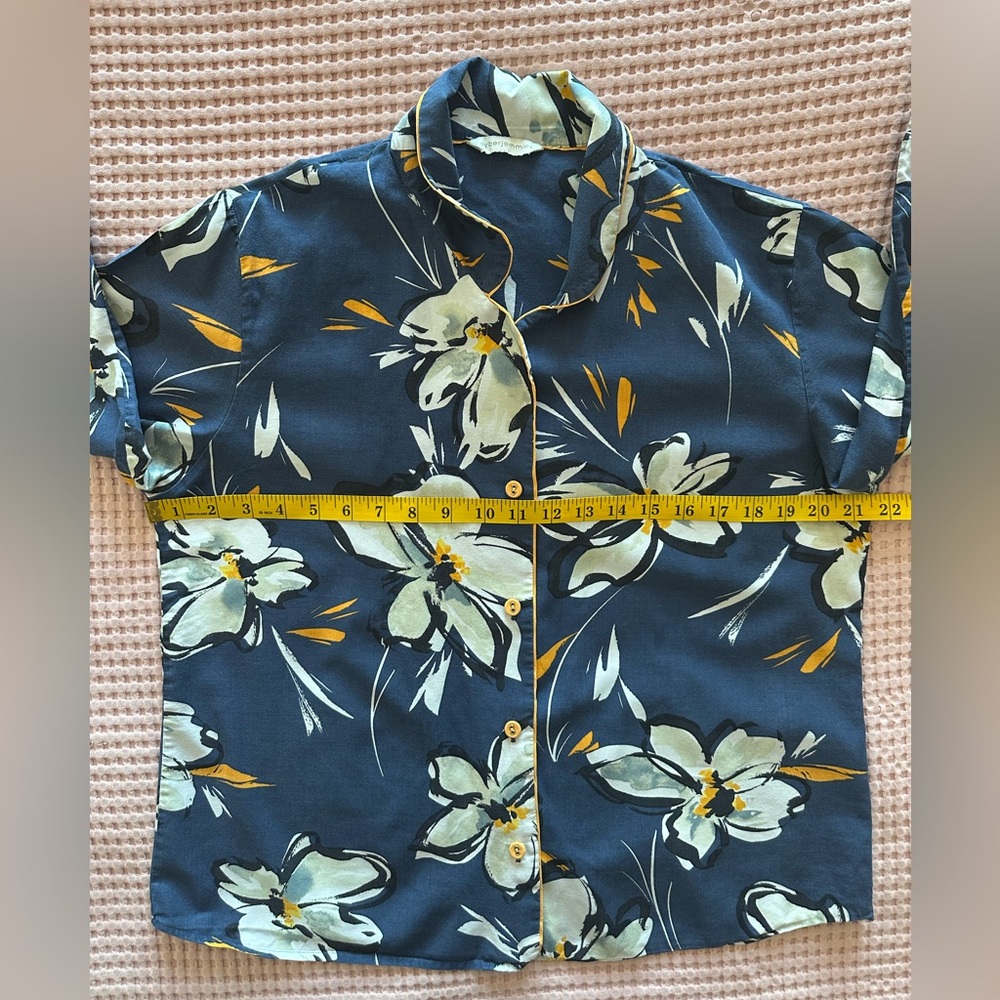 Cyberjammies Floral Pajama Set Navy Floral Size M - Picture 10 of 11